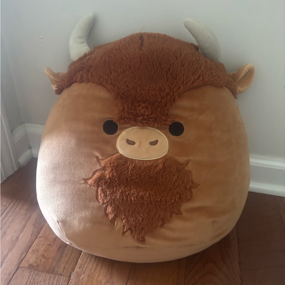 Squishmallow long horn Stuffed Animal Pillow - Brown